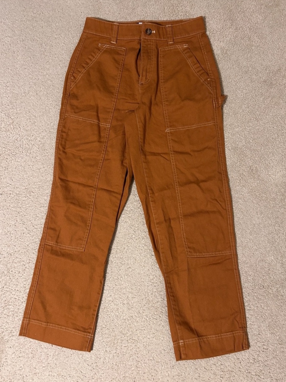 Old Navy High-Rise Straight Utility Pants Brown Size 4